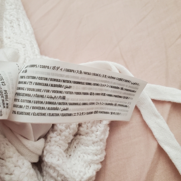 Hollister White Crochet Ribbon Tie Crop Halter Top - Picture 5 of 5